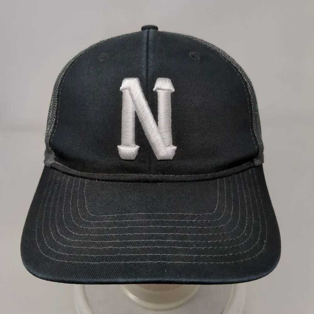 Letter N Snapback Mesh Back Trucker Hat Black OSFA Port Authority